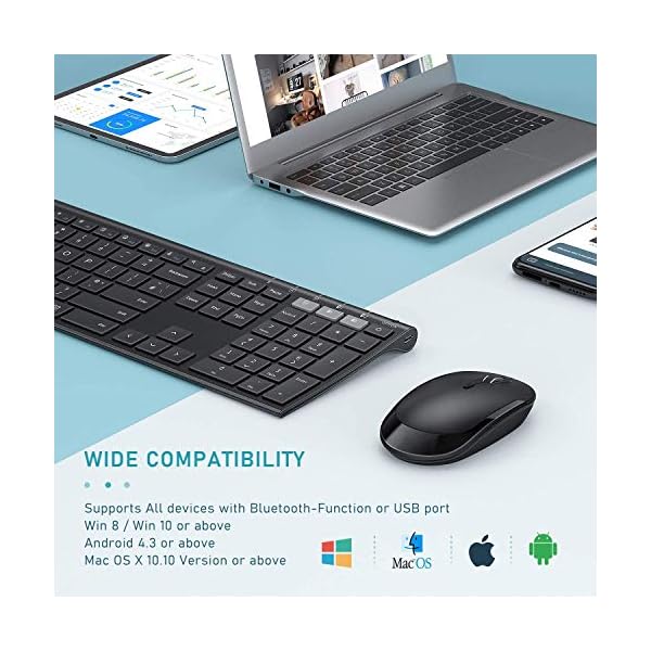 Bluetooth-Keyboard-and-Mouse-Jelly-Comb-Multi-device-Wireless-Keyboard-and-Mouse-Set-Ultra-Slim-Rechargeable-UK-Layout-for-Mac-Microsoft-Windows-Android-Laptop-Computer-PC-Tablet-Black Bluetooth Keyboard and Mouse, Jelly Comb Multi-device Wireless Keyboard and Mouse Set Ultra Slim Rechargeable, UK Layout…