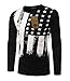 ZAWAPEMIA Mens American Flag Printed Long Sleeve Pullover Shirts Black Small