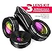 Cell Phone Camera Lens Kit, Universal Smartphone HD Macro x15, Fisheye 230° and Wide Angle 0.65X Photo Lenses, Fits iPhone 5S, 6, 6S, 7, 8, X, Samsung, LG, Huawei Smart Phones, Bonus Lens Hard Case