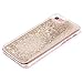 iPhone 7 Plus Case, iPhone 7 Plus Liquid Glitter Case,PHEZEN 3D Creative Design Shiny Quicksand Flowing Bling Glitter Sparkle Heart Clear Hard Case for iPhone 7 Plus - Gold Star