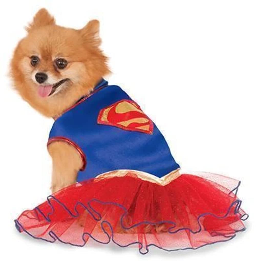 Rubies Official DC Comics Supergirl Pet Dog Costume Tutu Dress, Size: Small Neck to Tail 11 Inch, Chest 14 Inch Halloween