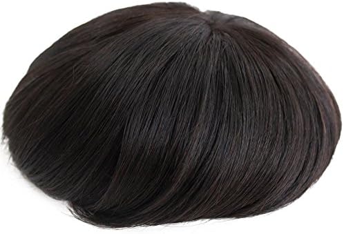 CXPY Human Hair Men's Toupee Mono Toupee Natural Hairline Hair Replacement Systems Hairpiece, Size: 6" x 8" (8" x 10" 1B#)