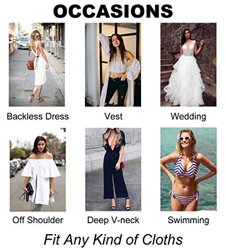 Adhesive Bra Invisible Bra Sticky Strapless Backless Bra Breast Lift Tape Nipple Covers for Women, Beige, XL, 4 Pcs