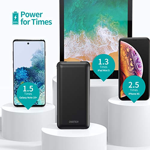 CHOETECH USB C Power Bank for iPhone 12 [MFi Certified] 10000mAh