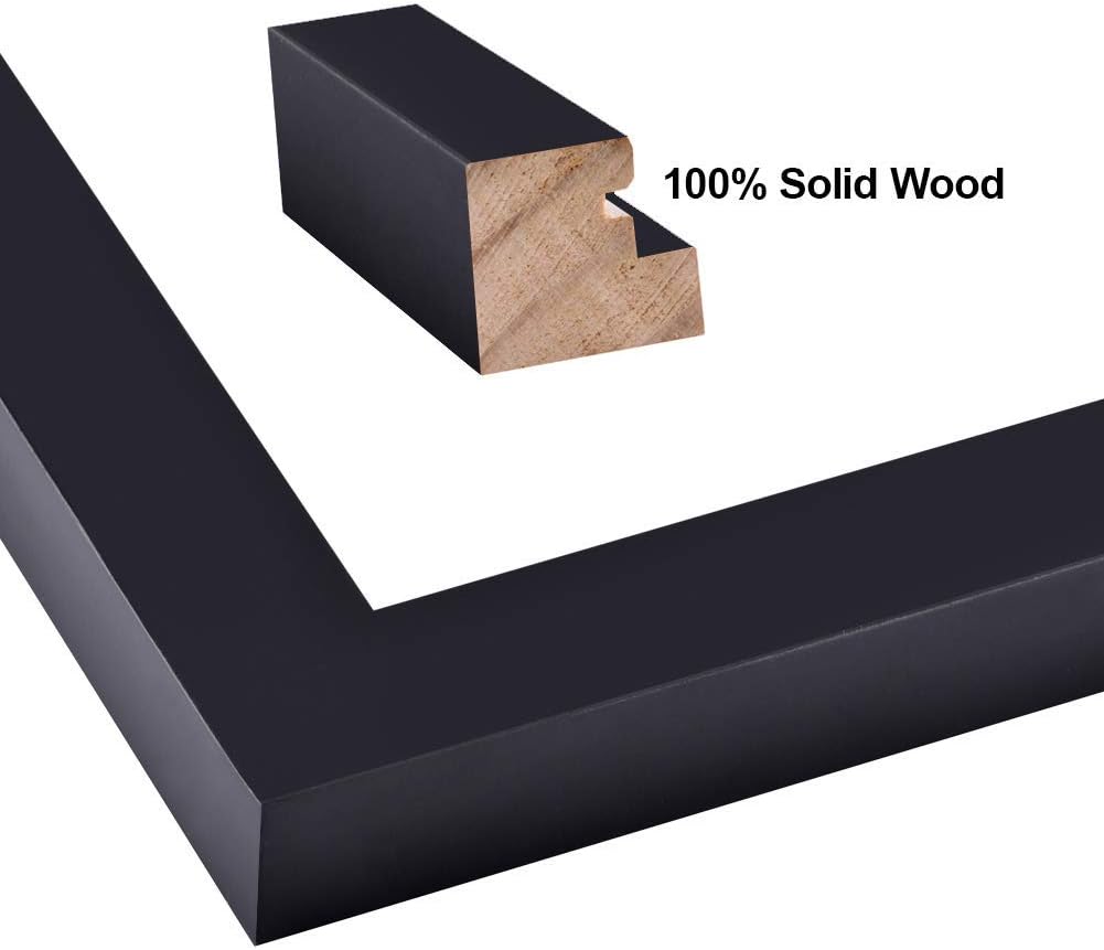 RPJC 2 pcs Sets Solid Wood Document Frames Display Certificate 8.5x11 inch Black and 11x14 inch Mat 8.5x11 inch Black: Home & Kitchen