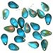 Czech Glass Smooth Teardrop Beads 9x6mm - Frosted Aqua Vitrail Light (20)