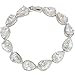EVER FAITH Cubic Zirconia Wedding Tennis Bracelets for Women, White Gold Plated Teardrop Rhinestone April Birthstone Bracelet Bridal Jewelry