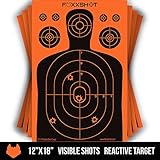 25 & 50 Pack - Reactive Splatter Shooting Target - 12 x 18 Reactive Splatter Orange Target - Targets for Indoor/Outdoor Range - Best Target for Rifles, Pistols, Handguns, Airsoft and Shotguns