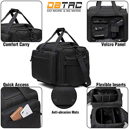 DBTAC Gun Range Bag Large Tactical 4+ Pistol Shooting Range Duffle Bag for Handguns and Ammo