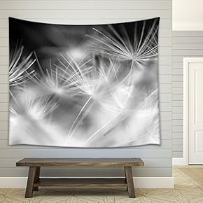 Macro Beauty Dandelion, Details - Fabric Wall Tapestry Home Decor - 51x60 inches