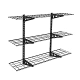 Fleximounts 3-Tier Storage Wall Shelves 1x4ft 12-inch-by-48-inch per shelf Height adjustable Floating Shelves (Black)
