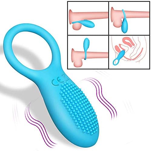 10 Speeds Male Longer Lasting vibrat~ing Ejaculation Lock Ring Tongue Clítoris Testis Stimulate Toys for Man Couple