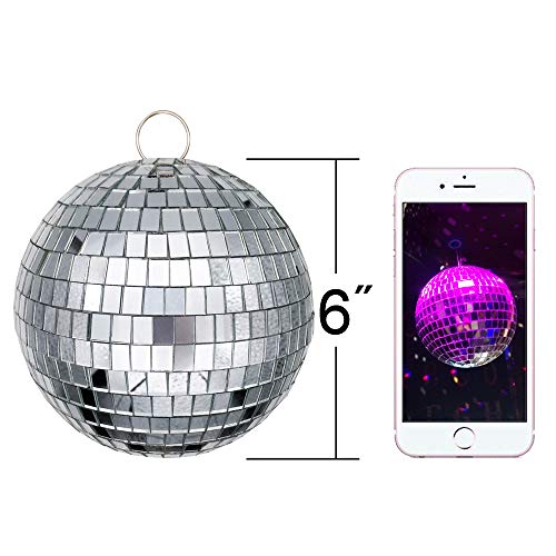 Youdao 6" Mirror Disco Ball Great for a Party or Dj Light Effect Mini Disco Ball