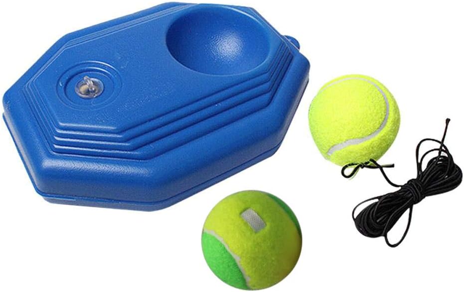 VEZARON Singles Tennis Trainer Set, Tennis Equipment, Pro Tennis Ball Machines, Training Practice Ball Back Base Trainer Tools, with Training Base Board, 2 Tennis, 1 Rope