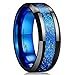 King Will Dragon Blue Celtic Tungsten Carbide/Tungsten Silicone Set Ring Mens Black Wedding Band Polished Comfort Fit