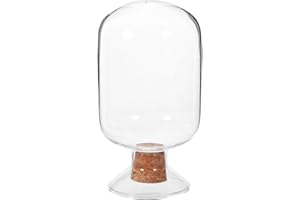 AMUSLESUR Glass Matchstick Storage Jar with Cork Stopper 250ml Decorative Glass Match Holder for Living Room