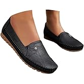 Orthopedic Shoes for Women, Women's Orthopedic Leather Loafers, Comfortable Lightweight, Casual Dress Sneakers, Slip on Shoes Anti-Slip, Rubber Sole, PU Upper