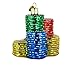 Old World Christmas Poker Chips Glass Blown Ornament