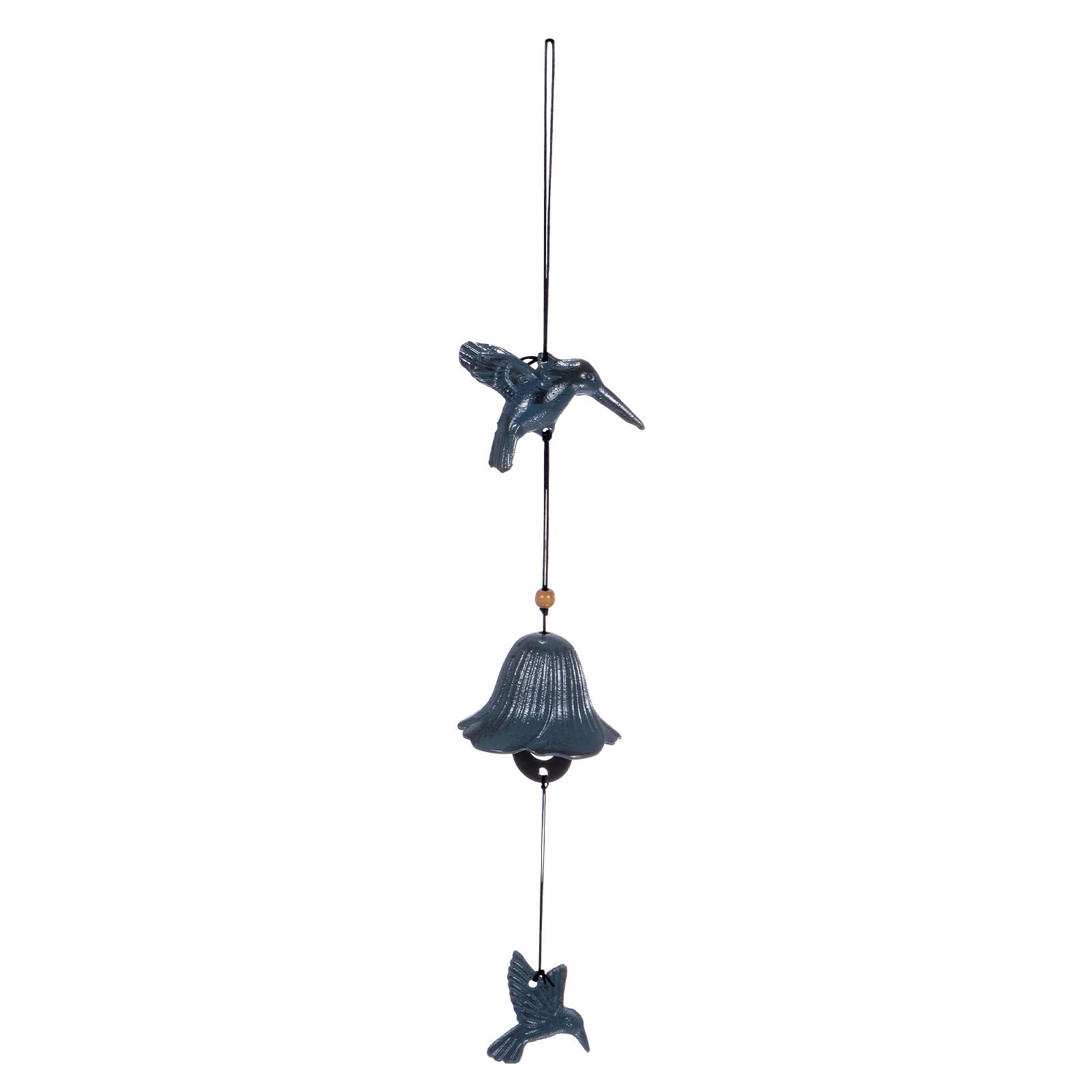 M METERXITY 1-Pack Japanese Wind Chime, Vintage Metal Temple Bell Wind Chime for Outside/Garden/Patio [Blue]