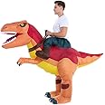 HSCTEK Adult Inflatable Ride on Dinosaur Costume, T-rex, Velociraptor, Triceratops, Pteranodon
