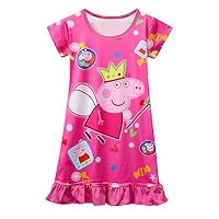 Moebao Little Girl Pajamas Children Cartoon Pajamas Girl Comfortable Loose Pajamas Girl Printed Princess Skirt 3y - 8y