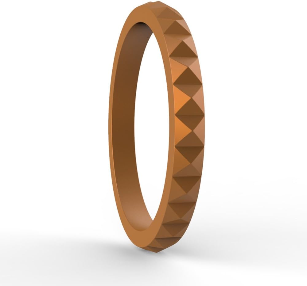 Varovi Women's Silicone Ring. Diamond Style Wedding Band Single Rings or 3 and 6 Pack Bundle