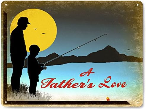 Amazon Com Dad Father S Gift Metal Sign Son Present Gift Fishing
