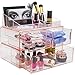 Sorbus Acrylic Cosmetics Makeup and Jewelry Storage Case X-Large Display Sets -Interlocking Scoop Drawers to Create Your Own Specially Designed Makeup Counter - Stackable and Interchangeable (Pink)