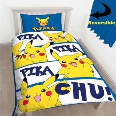Pokemon Pikachu Reversible Single Comforter Cover Set by England Football Gifts