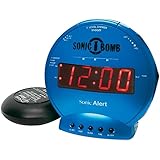 Sonic Bomb Loud Dual Alarm Clock with Vibrating Bed Shaker Turquoise - SBB500SST