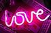 YiiY Neon Light Signs Pink Love Decor Light,Wall Decor for Chistmas,Kids Room,Wedding Party Decor, Bedroom, Pub,Valentine's Day
