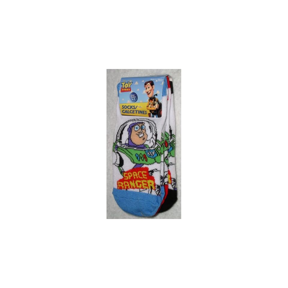 Toy Story Low Cut Socks, 3 Pair Buzz Lightyear Space Ranger Size 6 8 on