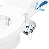 GenieBidet Bidet Attachment for Toilet - Ultra-Slim Left Handed Hygienic Bidet Attachment For Existing Toilets - Bidet Toilet Seat Attachment with Pressure Controls - Travel Bidet Included
