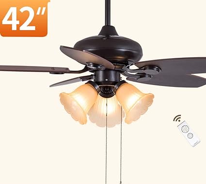 Amazon Com Iv Ydzxx 42 Inch Retro Household Ceiling Fan Light