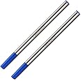 CaoDuRen L: 4.3" 109mm, 0.5 mm Tip, Compatible Rollerball Pen Refills Compatible with Waterman #S0112670 / 540951/54090 Ballpen, German Ink, (Blue 2PCS)