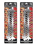 Proud Grill Slide & Serve BBQ Skewers - Set of 4 Stainless Steel Reusable Barbecue Skewers | Ideal for Grilling Shish Kabobs | Use for Beef, Pork, Chicken, Vegetable and Shrimp Kabobs.