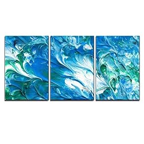 3 Piece Canvas Wall Art - Paints on The White Paper - Modern Home Art Stretched and Framed Ready to Hang - 16"x24"x3 Panels
