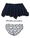 Tempt Me Women Navy Blue Two Piece High Waisted Bikini Set Swimsuit Off Shoulder Ruffle Bathing Suits Tummy Control Ruched Swimwear XL