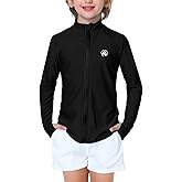 AOBUTE Unisex Kids Zipper Rash Guard Boys UPF 50+ UV Protection Sun Shirt with Thumb Hole 3-12 Years