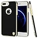 iPhone 7 Plus Case, iPhone 8 Plus Case, Luxury PU Leather Cloth Protective Cover Case, Magnetic Electroplate Rubber Slim Cell Phone Case iPhone 7/8 Plus Case (5.5 inch) - Black