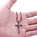 FIBO STEEL Stainless Steel Black Cross Pendant Necklace for Men Women, 24 inches