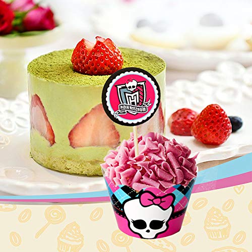 Dream Loom Cupcake Toppers and Liners,24Pcs Holiday Pattern Cupcake Wrappers Baking Supplies,Cake and Muffin Decoration for Festival Theme and Birthday Party (Halloween) - Thumbnail 7