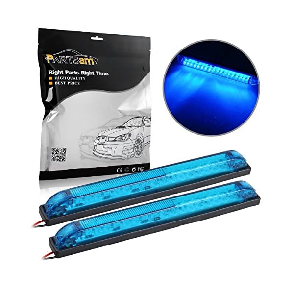 Partsam-2pcs-Blue-18LED-8-Utility-Strip-Light-Bar-Auto-Marker-Light-12V-Low-Current-Draw Partsam-2pcs-Blue-18LED-8-Utility-Strip-Light-Bar-Auto-Marker-Light-12V-Low-Current-Draw