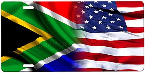 South African Flag/American Flag License Plate