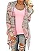 Cardigans for Women with Aztec Drape Irregular Front Hem Fashion Print 3/4 Long Sleeve