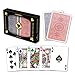 Copag 4-Color Design 100% Plastic Playing Cards, Poker Size Regular Index Red/Blue Double Deck Set