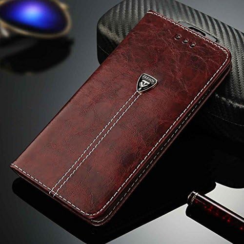 Aimartz(TM) Luxury Flip Leather Phone Case For iPhone 7 4 4s 5 5s SE 6 6 Plus Wallet Card Slots Flip Cases Cover For iPhone7 Plus [Brown For iphone 7 Plus]