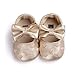 RVROVIC Baby Girls Shoes PU Soft Sole Bow Prewalker 0-18 Months (13cm (12-18months), Heart Gold)