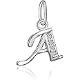 BORUO 925 Sterling Silver Cubic Zirconia A-Z Initial Letters Alphabet Dangling charms Pendant