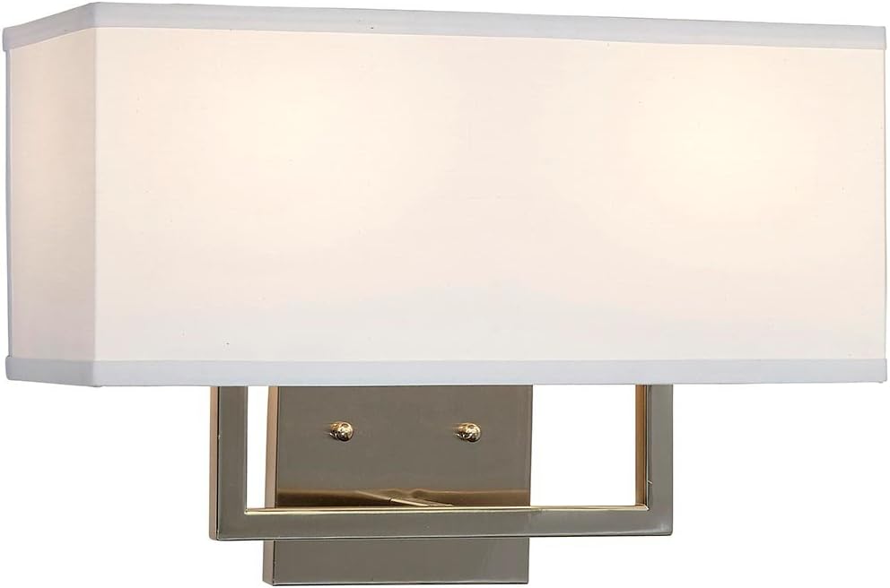 Modern Contemporary Wall Shade Sconce | Rectangular Light with Square Lines |  Lighting with LED Bulbs Included | Brushed Nickel